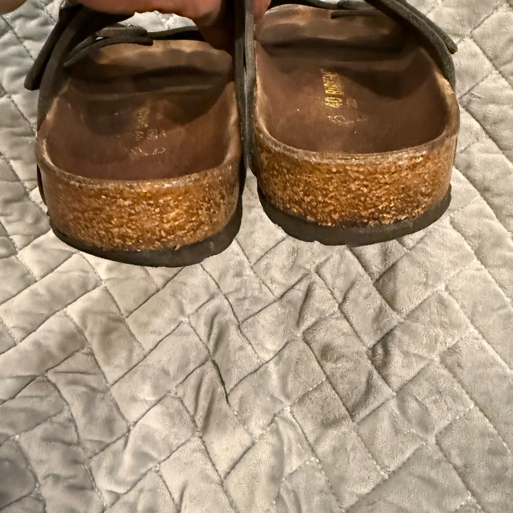 Black Suede Double Buckle Sandals - Picture 2 of 6